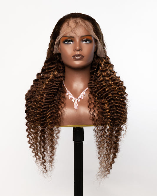 Deep Wave Highlight 13X4 Transparent Lace Wig